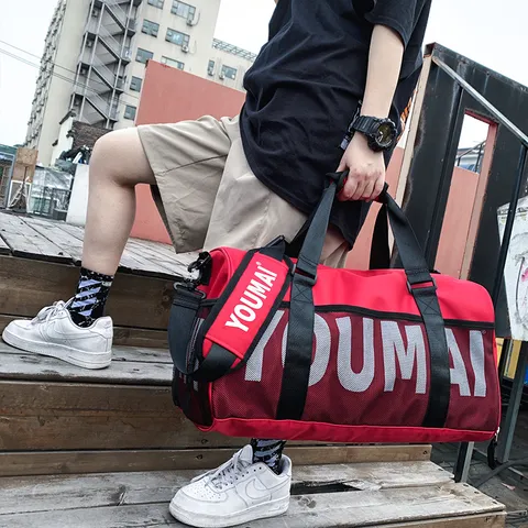 Grande Capacità Sport Palestra Borsa Impermeabile Allenamento Borsone Con Scomparto Scarpe Bagnato Asciutto Separazione Viaggio Borsa