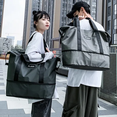 Borsa da Viaggio di Grande Capacità Impermeabile Sportiva Palestra Borsa Bagnato e Asciutto Separazione Espandibile Borsone Per Uomo e Donna