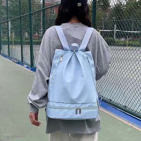 Zaino da Viaggio Casual in Tessuto Oxford Impermeabile Sport Fitness Daypack Con Scomparto Scarpe Separazione Umido Asciutto