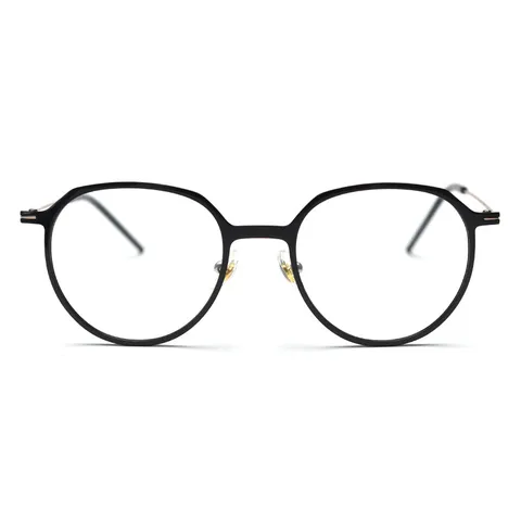 Korean Style Retro Semi-Titanium Round Eyeglass Frame Unisex Transparent Optical Glasses