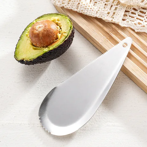 Cuchillo de Fruta de Acero Inoxidable 304 Rebanador de Aguacate Multifuncional Cuchara de Kiwi Cortador de Mango Herramienta de Cocina