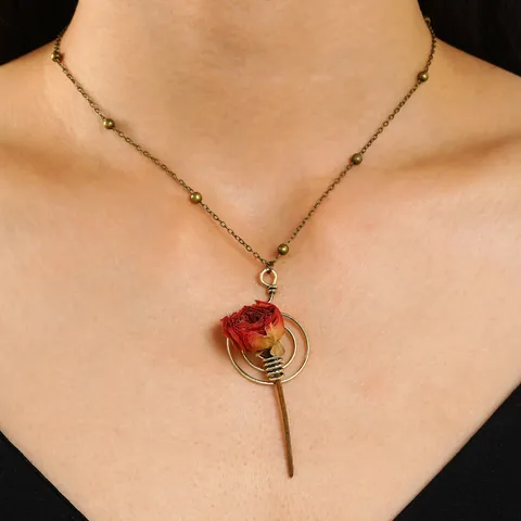 Künstlerisch Vintage DIY Blumenvasen Anhänger Halskette Für Frauen Einzigartiges Design Bouquet Schlüsselbein Kette Modeschmuck Geschenk