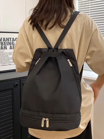 Waterproof Swimming Backpack Oxford Cloth Casual Travel Daypack With Wet Dry Separation And Shoe Compartment For Unisex