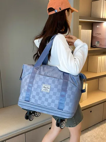 Sac de Voyage de Grande Capacité Avec Roues Universelles Sac de Sport Étanche Extensible