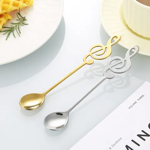 Creative Stainless Steel Music Note Spoon Modern Minimalist Coffee Stirring Spoon Elegant Dessert Teaspoon Tableware For Mug