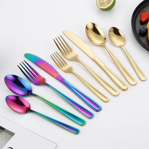 Edelstahl Besteck Set Modern Minimalistisch Spiegelpoliert Besteck Set Steakmesser Gabel Löffel Set Für Zuhause Bankett Abendessen