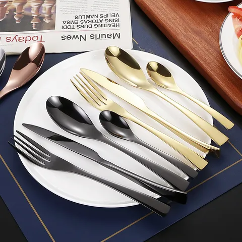 430 Stainless Steel Cutlery Western Steak Knife Fork Spoon Creative Fishtail Design Mirror Polished Tableware For Home Restaurant