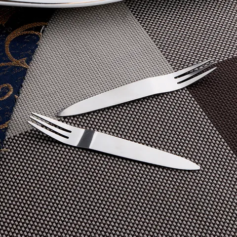 Korean Style Stainless Steel Fruit Fork Creative Three-Prong Dessert Cake Fork Reusable Small Metal Pick For Home Party Restaurant