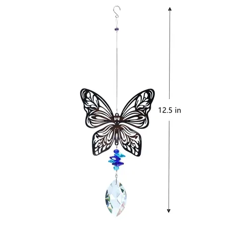 Stainless Steel Animal Crystal Hanging Pendant Suncatcher Colorful Home Window Garden Decor Handmade Craft Gift
