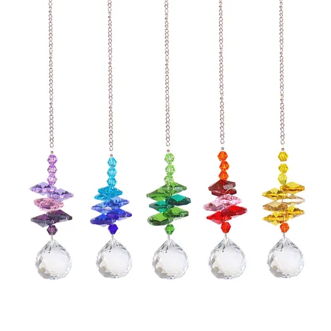 Sfera di Cristallo Acchiappasole Arcobaleno Decorazione da Giardino Ciondolo in Cristallo