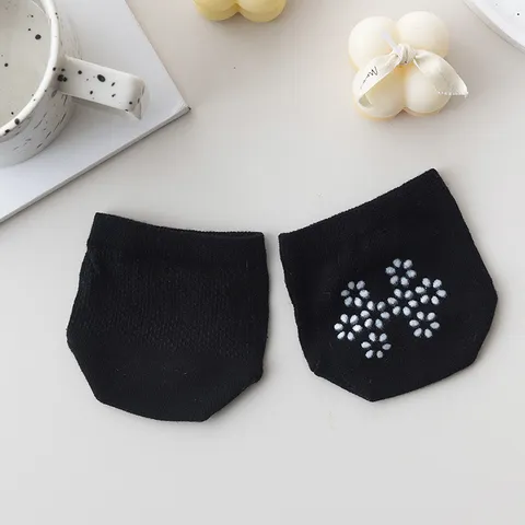 Women's Summer Thin Mesh Breathable Cotton Invisible Half Socks Non-Slip Forefoot Pads High Heels Socks