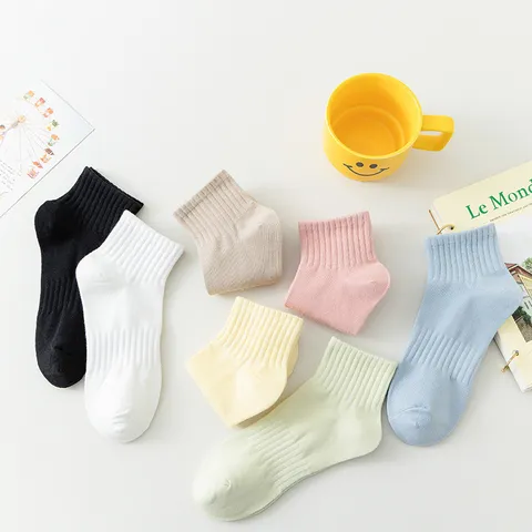 Komfortable Damen Baumwolle Knöchelsocken Einfarbig Bonbonfarben Lässige Sport Bootssocken Für Frühling Sommer Alltagskleidung