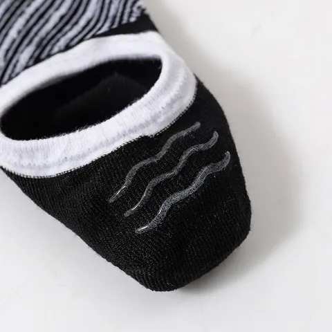 Chaussettes Invisibles Homme en Coton Coupe Basse Antidérapant Respirant Rayé Boat Socks pour Été Printemps Automne Quotidien