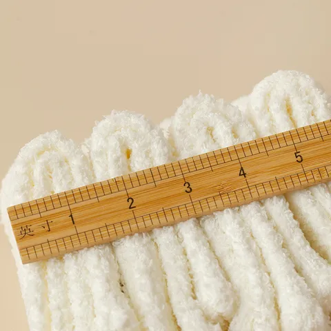 Women Winter Thickened Warm Coral Fleece Floor Socks Cute Cloth Label Fluffy Sleep Socks