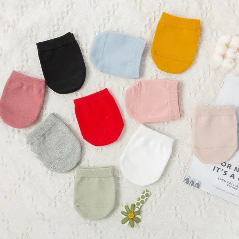 Women Breathable Pure Cotton Invisible Forefoot Socks Non Slip Silicone Half Palm Socks