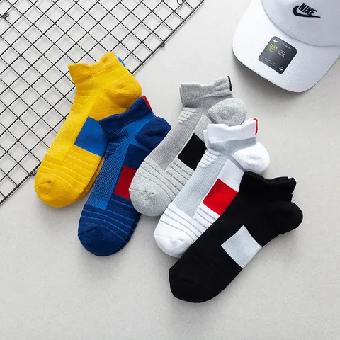 Baumwolle Sportsocken Herren Damen Atmungsaktiv Niedrig Geschnitten Laufen Knöchel Terry Athletische Socken Lässig Einfarbig Streifen Kontrastfarbe Fitness Active Outdoor Workout Socken