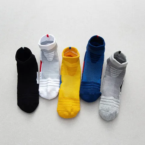 Baumwolle Sportsocken Herren Damen Atmungsaktiv Niedrig Geschnitten Laufen Knöchel Terry Athletische Socken Lässig Einfarbig Streifen Kontrastfarbe Fitness Active Outdoor Workout Socken