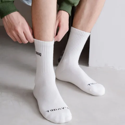 Calze da Basket Athletic Sports da Uomo Fondo in Spugna Ispessito Cotone Caldo Inverno Tubo Alto Lettera Ricamata