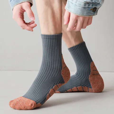 Men Basketball Socks Running Sports Socks Thickened Towel Bottom Mid Tube Deodorant Sweat Absorbent Elite Performance Socks