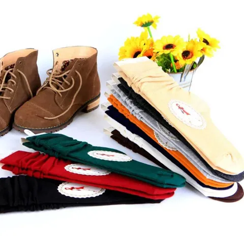 Women's Japanese Retro Solid Color Cotton Slouch Socks Casual Breathable Over The Calf Long Boot Socks Fashion Hosiery