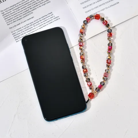 Kleurrijke Kristal Kralen Telefoonbedel Esthetische Telefoon Lanyard Anti-Verlies Tas Ketting Mode Accessoires Sieraden Cadeau