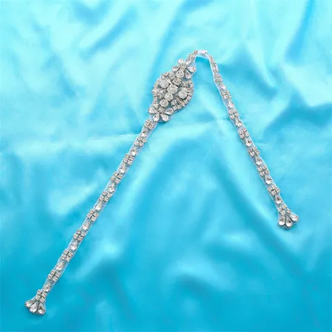 Bridal Rhinestone Applique Belt Handmade Crystal Waist Sash Wedding Dress Accessories Silver Gold Rose Gold Bridal Waistband