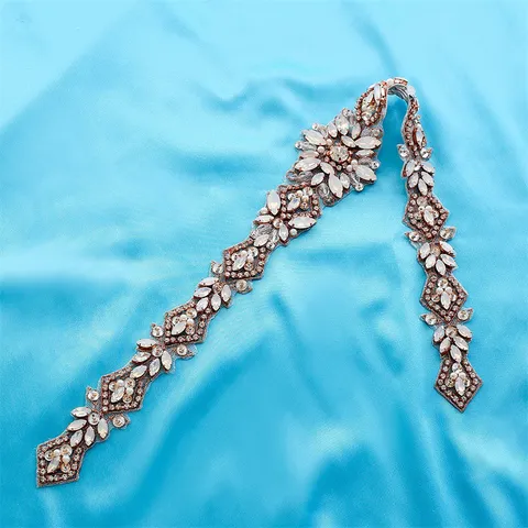 Bridal Wedding Dress Rhinestone Belt Applique Artificial Pearl Alloy Waist Chain Women Fashion Accessories