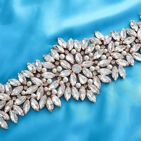 Bruids Strass Riem Trouwjurk Applicatie Kristal Kralen Tailleband Sjerp Handgemaakt Accessoire Voor Vrouwen