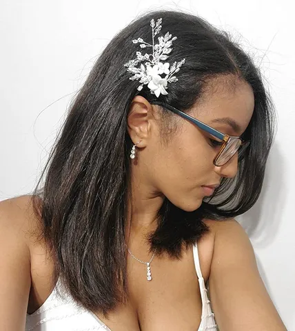Handgemachte Braut Haarkamm Keramik Blume Strass Haarteil Hochzeit Haarzubehör Für Frauen Haarschmuck