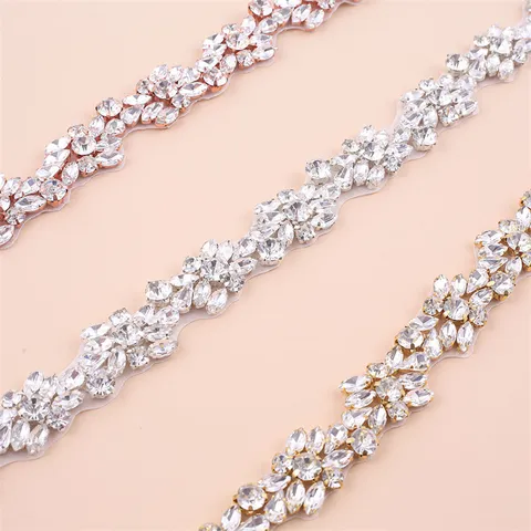 Sprankelende Strass Applique Rand Kristallijnen Riem Accessoire Voor Trouwjurk Bruidsmode DIY Ambacht Dames Kleding