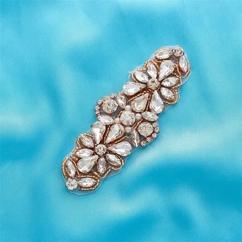 Exquisite Bridal Rhinestone Applique Crystal Bead Trim For Wedding Dress Belt DIY Sewing Garment Accessories