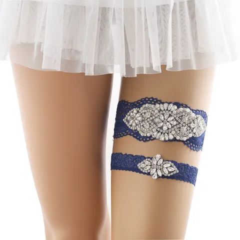 Bridal Lace Leg Garter Wedding Party Thigh Ring Rhinestone Pearl Elastic Garter Belt For Women Fashion Jewelry