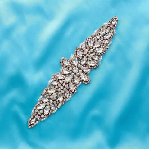 Rhinestone Applique Wedding Dress Belt Bridal Crystal Rhinestone Trim Sash Applique DIY Sewing Accessories For Wedding Party
