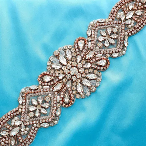 Rhinestone Belt Bridal Wedding Dress Applique Crystal Beaded Sash Belt For Women Sparkling Party Dress Accessory