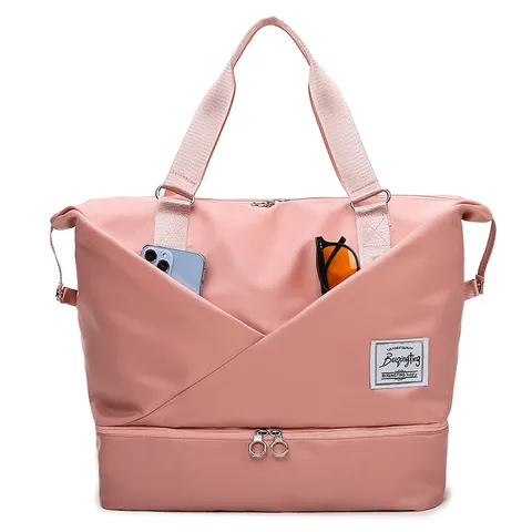 Large Capacity Travel Duffel Bag Waterproof Gym Sports Luggage Bag Wet And Dry Separation Casual Tote Bag For Women