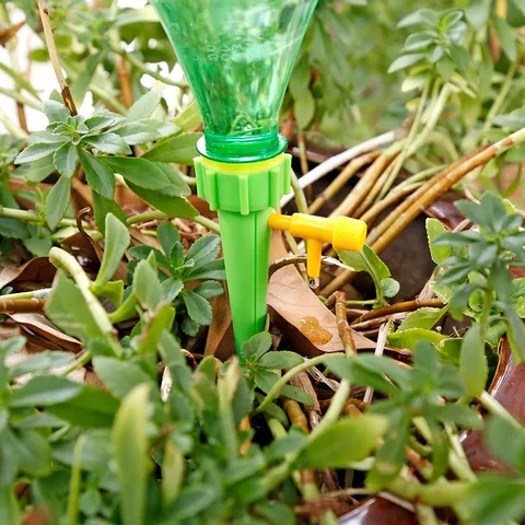 Automatic Plant Watering Device Adjustable Valve Slow Release Drip Irrigation Spike Self Watering Plant Waterer Tool