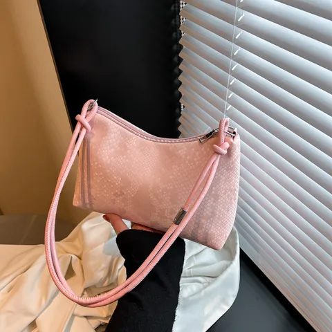 Damen Mode Pailletten Schlangenmuster PU Leder Umhängetasche Vielseitige Pendler Achseltasche Schicke Handtasche