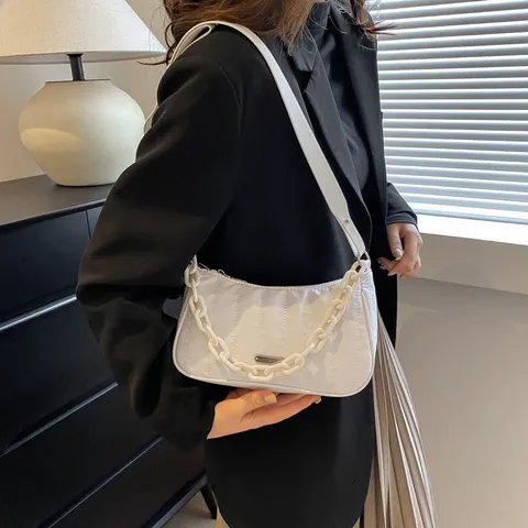 Damen Mode Gesteppte Kette Umhängetasche Oxford Tuch Crossbody Tasche Casual Tägliche Handtasche