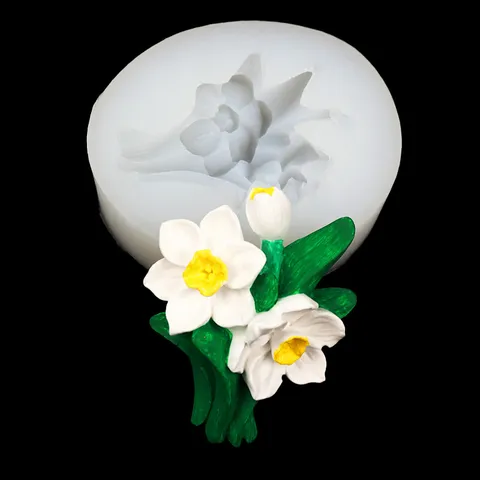 Narcissus Flower Silicone Mold For Car Diffuser DIY Plaster Resin Craft Cake Fondant Baking Accessory Floral Design Mold