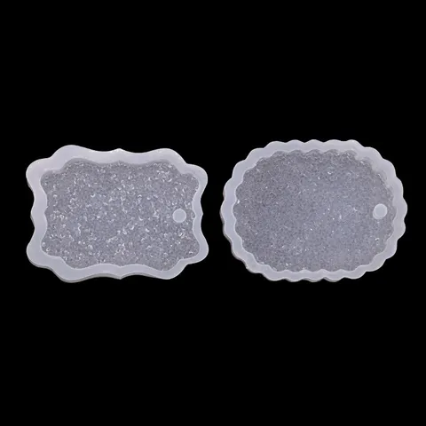 Silikonharz Formen Für Schmuckherstellung Diamant Textur Anhänger Formen Rund Oval Herzform DIY Kristall Epoxy Casting Formen