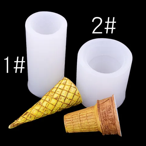 Silicone Ice Cream Cone Mold DIY Candle Cake Dessert Base Mould For Soap Gypsum Resin Clay Making Craft Tool