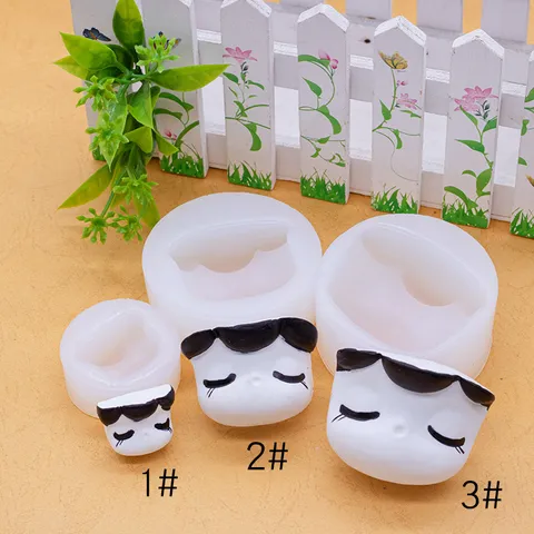 Stampo in Silicone Viso di Bambola 3D Fai da Te Argilla Fondente Resina Strumenti per Realizzazione Viso Bambola Action Figure Accessori da Forno