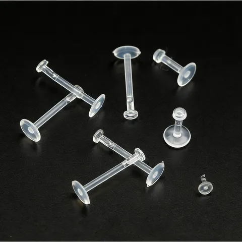 Transparant Acrílico Piercing de Labio Retainer Estrella Redondo Geométrico Body Piercing Labret para Nariz Hoyuelo Unisex Joyería