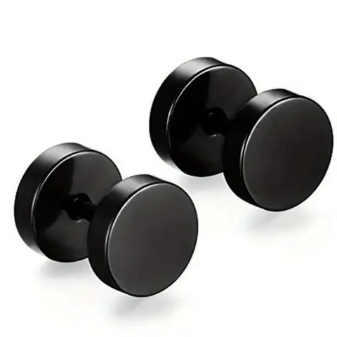 Minimalist Stainless Steel Barbell Stud Earrings Double Sided Round Disc Ear Cartilage Piercing Jewelry Unisex Geometric Dumbbell Earrings