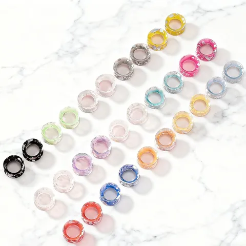 Silicone Ear Plugs Splatter Pattern Spray Painted Ear Gauges Flared Geometric Body Piercing Jewelry For Unisex