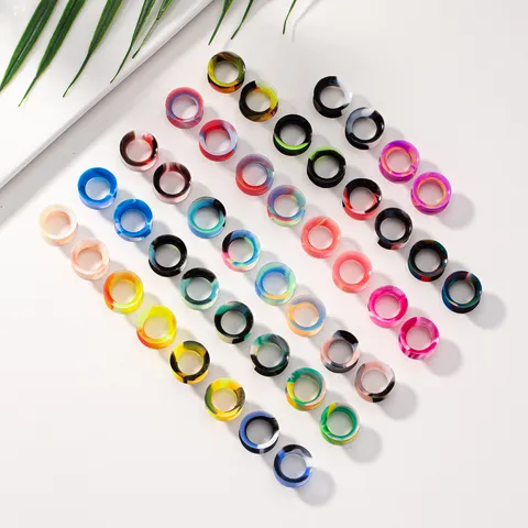 Cyberpunk Silicone Ear Plugs Tunnels Multicolor Hollow Ear Gauges Round Flesh Tunnel Stretching Kit Minimalist Piercing Jewelry For Men Women Party