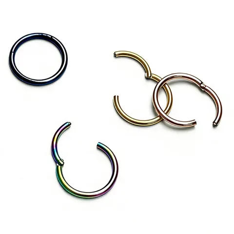 Minimalist Stainless Steel Nose Ring Hoop Hinged Segment Clicker Ear Cartilage Piercing Universal Seamless Septum Ring Body Jewelry For Women Men