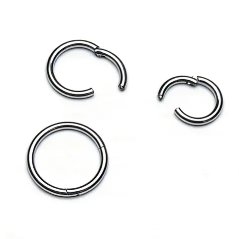 Minimalist Stainless Steel Nose Ring Hoop Hinged Segment Clicker Ear Cartilage Piercing Universal Seamless Septum Ring Body Jewelry For Women Men