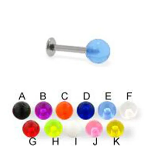 Minimalist Stainless Steel Lip Ring Acrylic Colorful Ball Cone Dice Top Piercing Labret Stud Unisex Body Jewelry