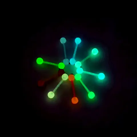Luminous Tongue Rings Acrylic Soft Bar Geometric Body Piercing Jewelry Unisex Minimalist Glow In The Dark Tongue Studs Accessories